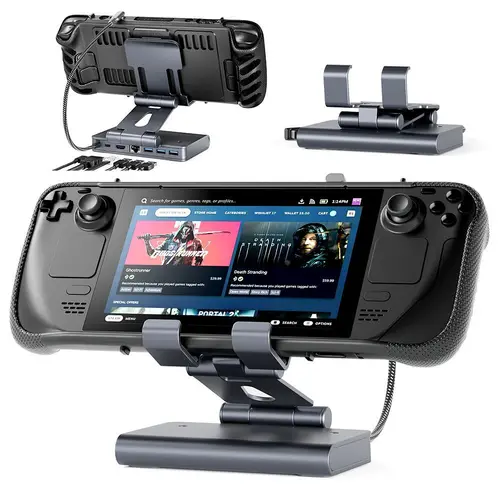 Imagen 2 del producto Estación de acoplamiento 6 en 1 para consola de juegos ROG ALLY SteamDeck AOKZOE OneXPlayer 2 2Pro, soporte de base de altura ajustable 4K 60HZ