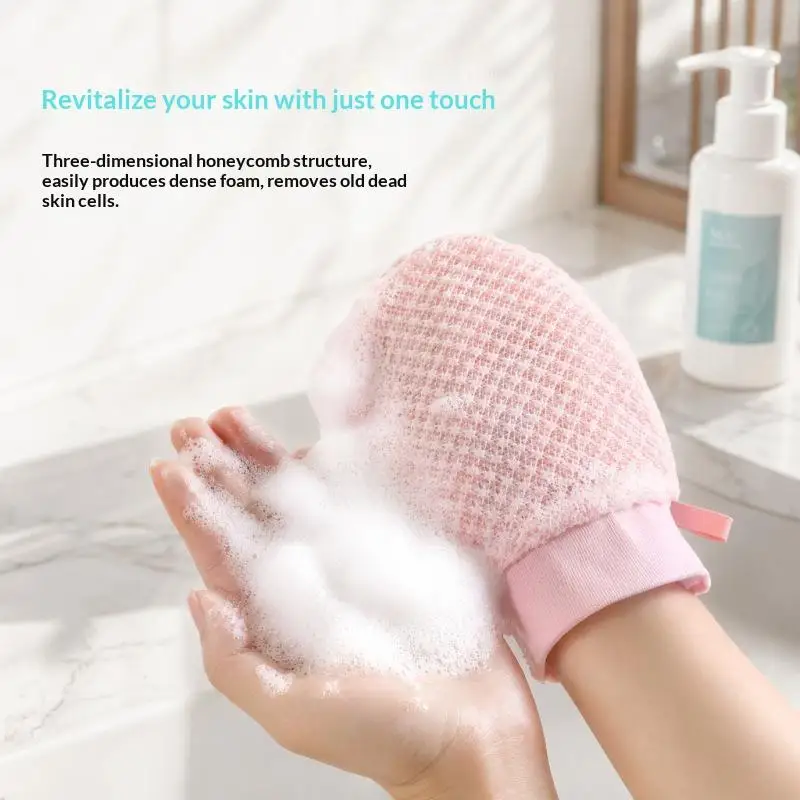 Dual Sided Exfoliating Bath Gloves Painless Massage Scrub Soft Breathable for Shower Spa Body Dead Skin Removal Use