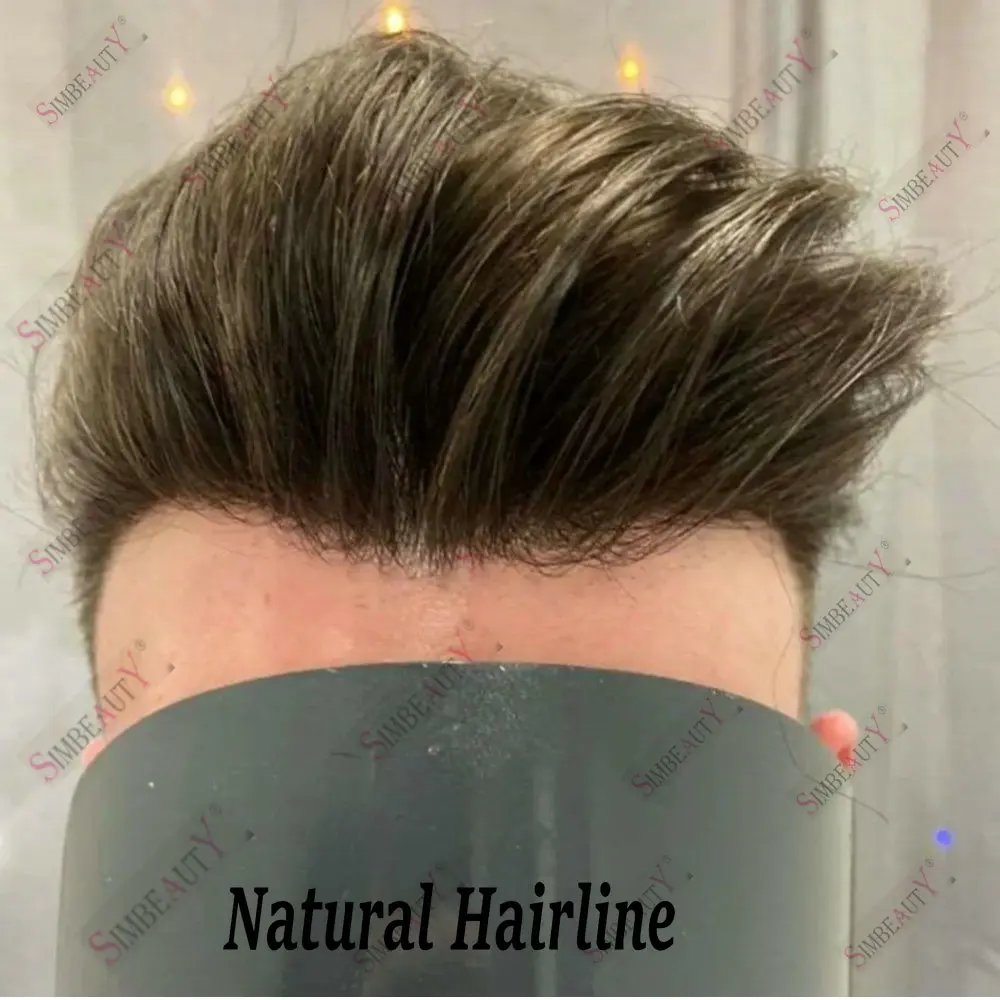 

Full Skin Men's Toupee Wigs Brown Blonde Natural Human Hair Pieces Durable System Wigs Microskin Capillary Prosthesis for Men