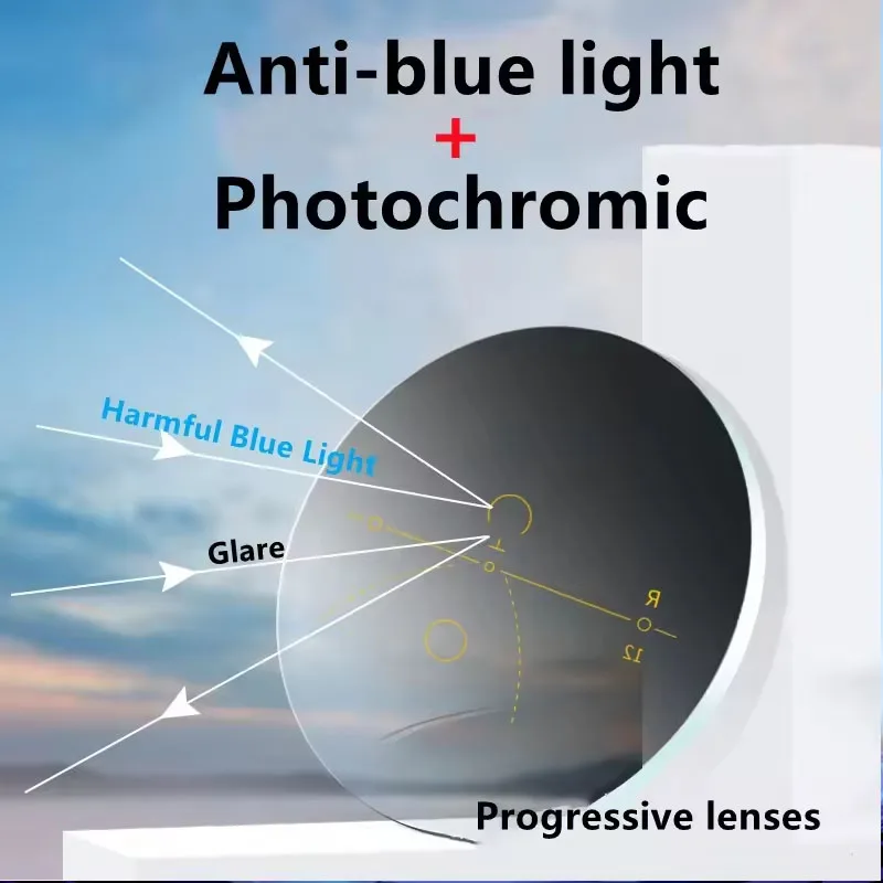 TANGOWO 1.56 1.61 1.67 1.74 Anti-reflection Aspherical Anti Blue Light Photochromic Progressive Multi-focus Optical Glasses Lens