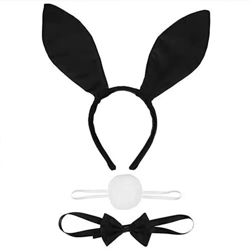 1Pc Fashion Vrouwen Meisje Haarbanden Zwart Wit Rood Konijn Bunny Oren Halloween Pasen Partij Hoofddeksels Haar Accessoires