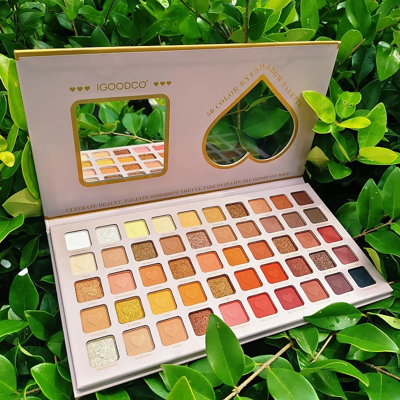 Love Pattern Matte Eyeshadow Palette, 50 cores, brilho, blush, sombra de olho, pigmentos, brilho, beleza compõem os olhos, Face Show