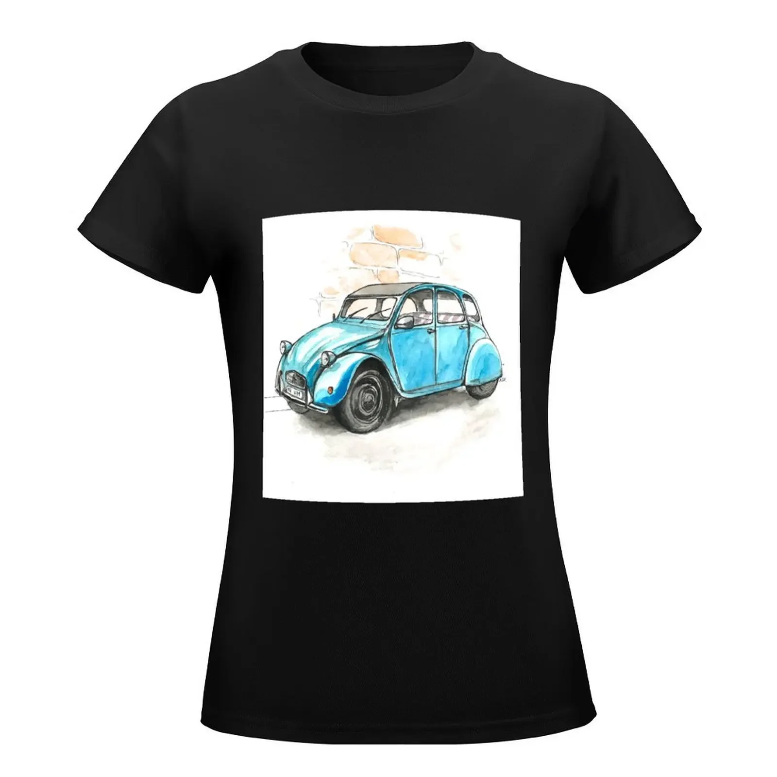 Blue Citroen 2CV T-Shirt funny Aesthetic clothing aesthetic clothes plus size tops t-shirts for Women graphic tees funny