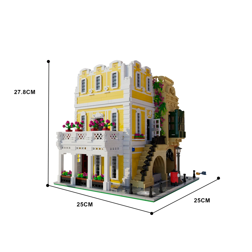 Gobricks MOC Classic Architecture Florentine Palazzo Building Block set City Street View Palace Castle Education Brick Toys Gift