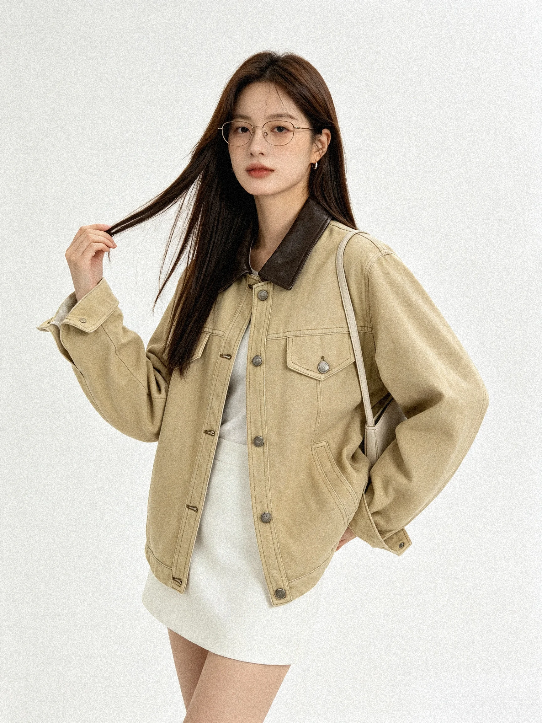 Retro Hong Kong Style Commuter Short Denim Blue Jacket Autumn New Arrival Versatile Elegant Quality Women's Fashion Outerwear