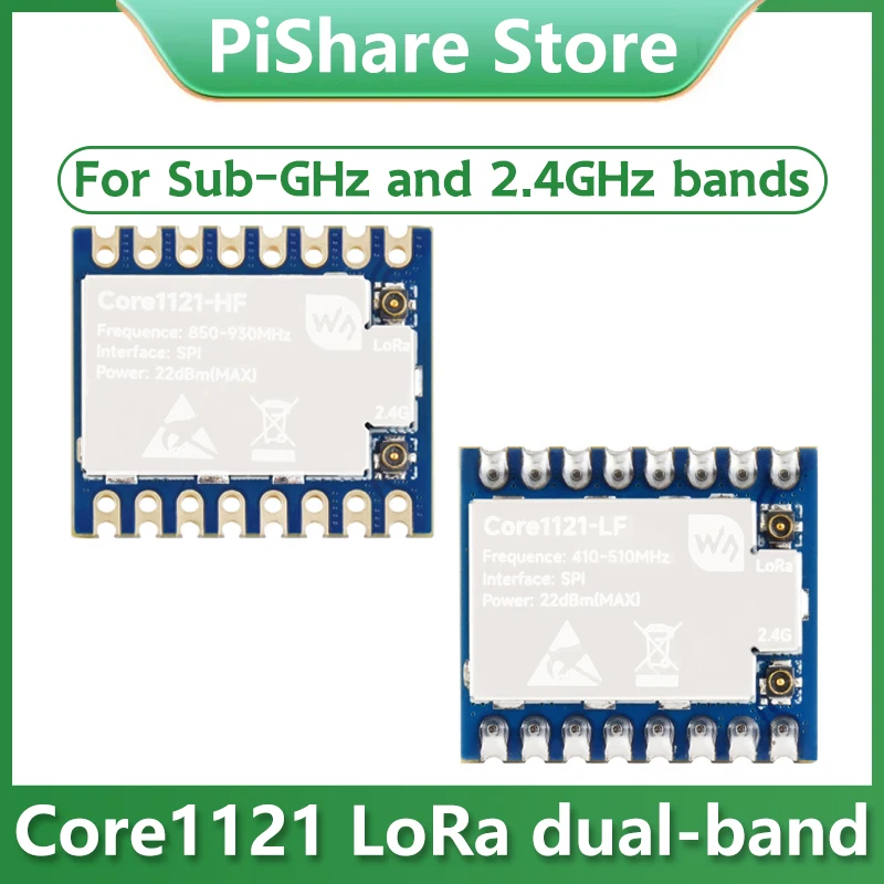 Core1121 LoRa LR1121 HF LF SPI Dual-Band Module For Sub-GHz and 2.4GHz