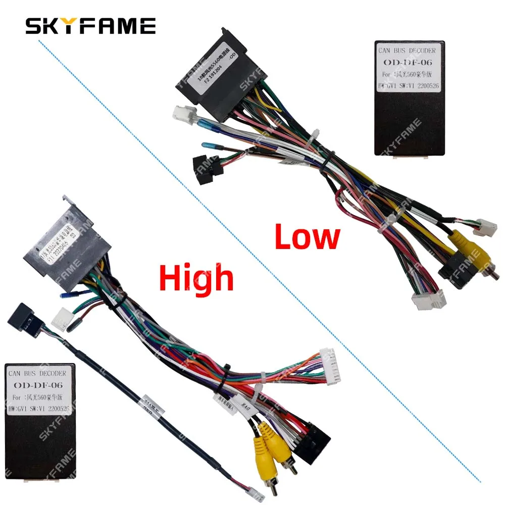 SKYFAME Car 16pin Wiring Harness Adapter Canbus Box Decoder Android Radio Power Cable For Dongfeng Fengon S560 OD-DF-06