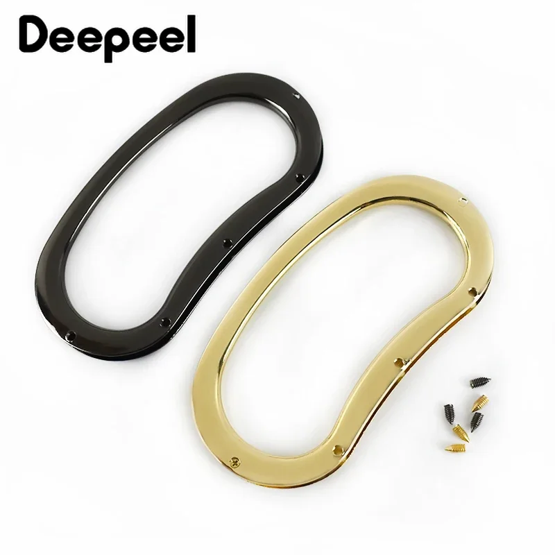 2Pcs Deepeel 3.8X8.8cm Metal Bags Handle Purse Frame Kiss Clasp Handbag Replacement Handles DIY Women Bag Hardware Accessories