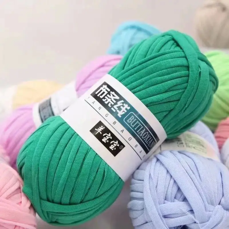 100g/Ball High Quality Thick Soft Colored Cloth Wool Strips Hand-woven Material Dyed Yarn For Crochet DIY Blanket Carpet yarn