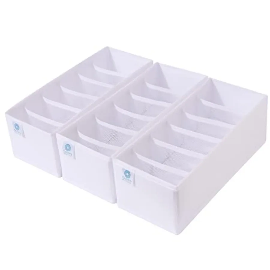 

Набор из 3 складных органайзеров-разделителей для ящиков и шкафов для хранения одежды, носков, нижнего белья