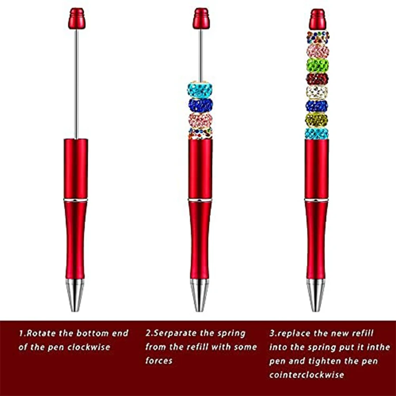 플라스틱 비즈 펜 비즈 펜, DIY 제작 키트, 사무실 학교 어린이 학생 간호사, 100 개
