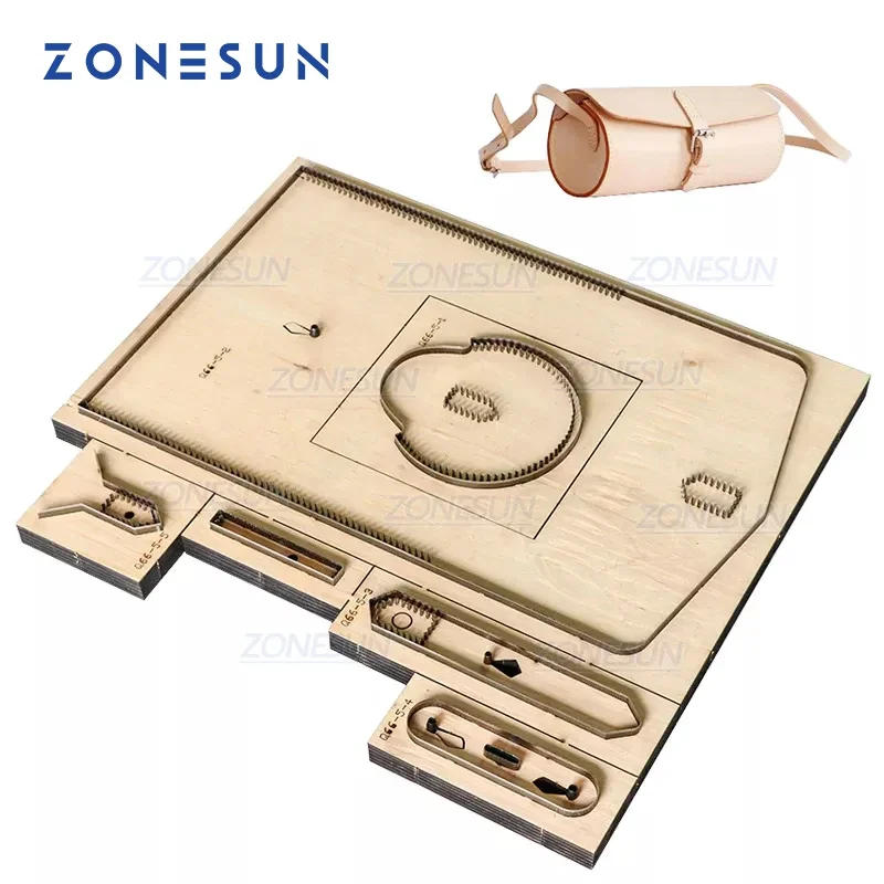 ZONESUN Cylinder Bag Leather Cutting Die Custom Cross-body bag Punching Tool Bag Steel Rule Die Small Wallet Cutter Die Cuts