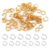 100-200pcs/lot Stainless Steel Split Rings Gold/Steel Color Open Jump Rings For DIY Jewelry Finding Making Connector Accessories