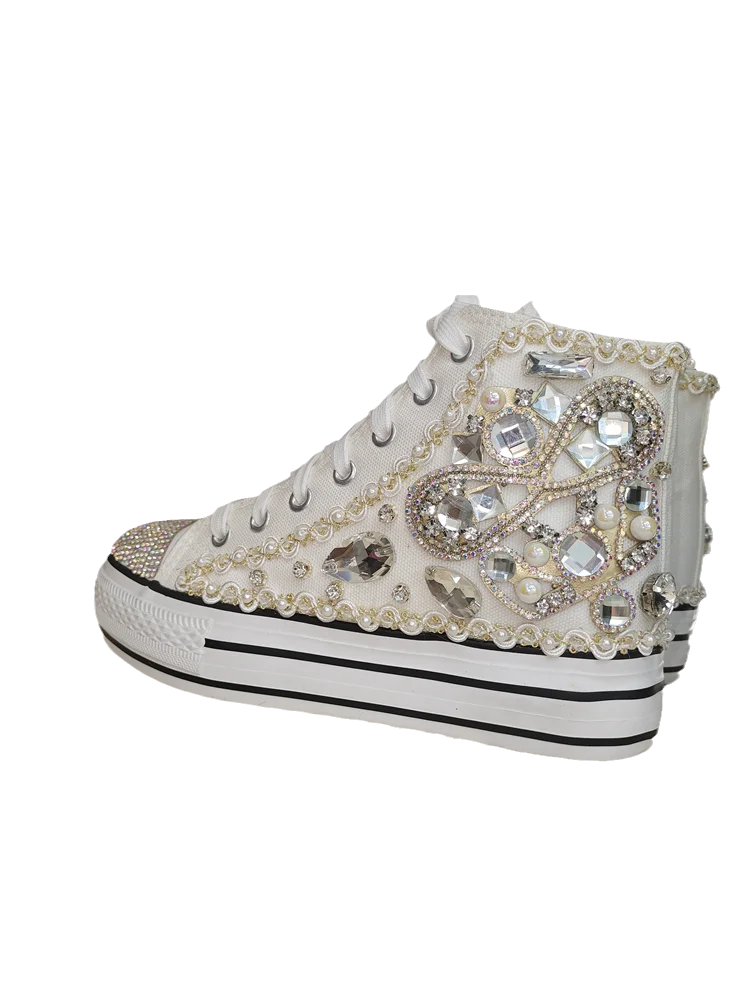 New Crystal Diamond Inlaid Canvas Shoes