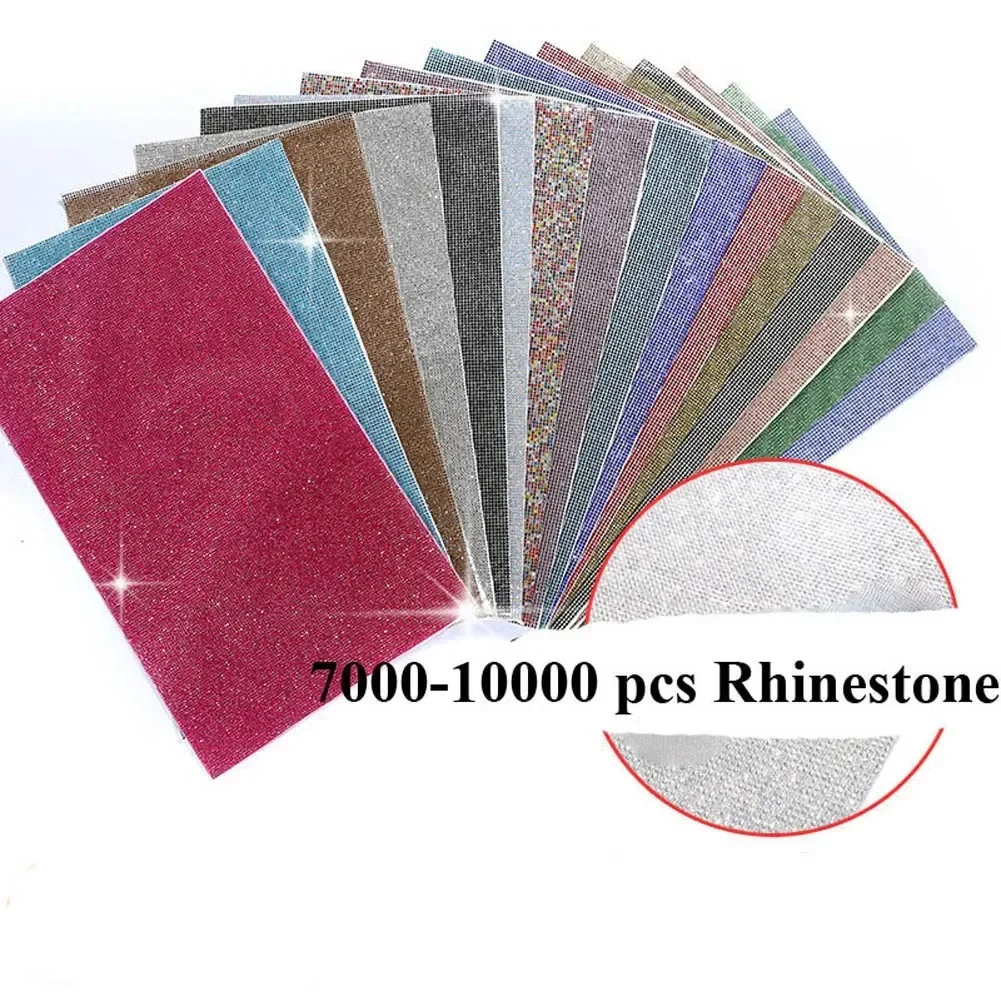 

24cm*20cm Bling Self Adhesive Rhinestone Crystal Stickers Round Phone Decor Craft