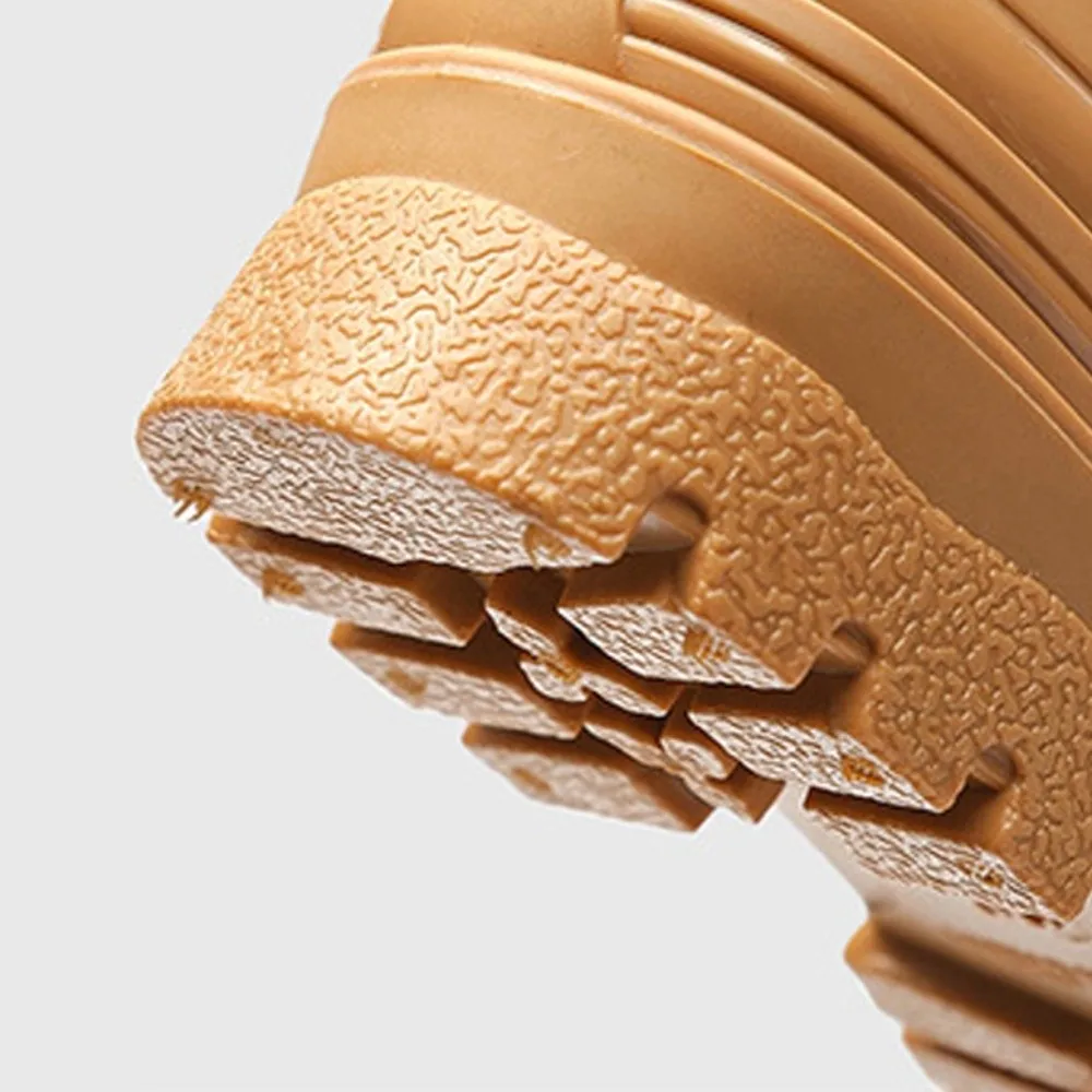 

Непромокаемые сапоги с короткими трубками, нескользящие однотонные утолщенные водные сапоги, водонепроницаемые износостойкие резиновые бахилы на платформе