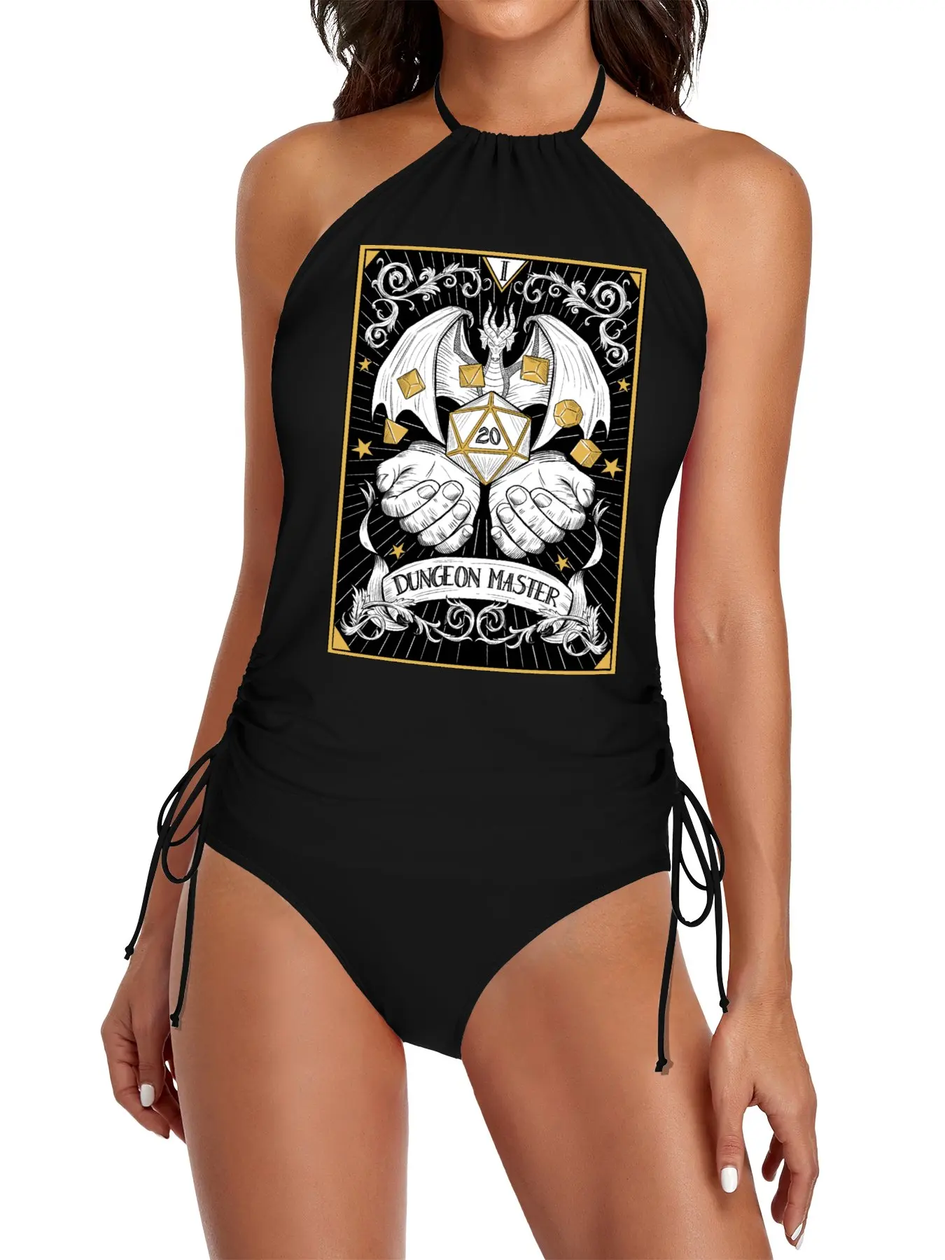 

D&D Dungeon Master Tarot (dark) Split Swimsuit Set bikini woman bathing suit swimsuit women 2025 swimwear