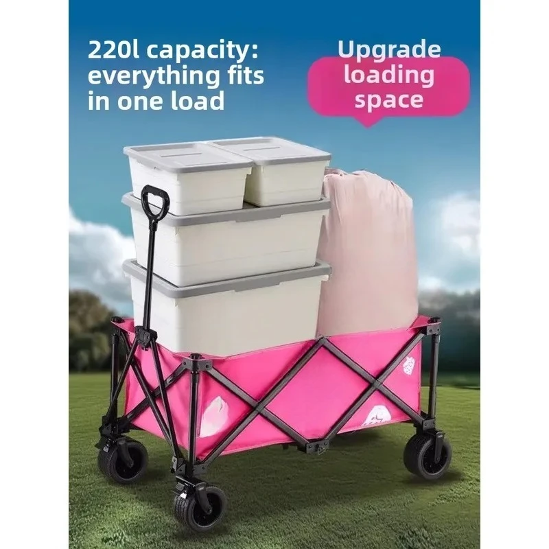 STLF Mountain trolley Commercial foldable four-wheel camping high-carbon steel 100-200 kg load-bearing capacity Cooking
