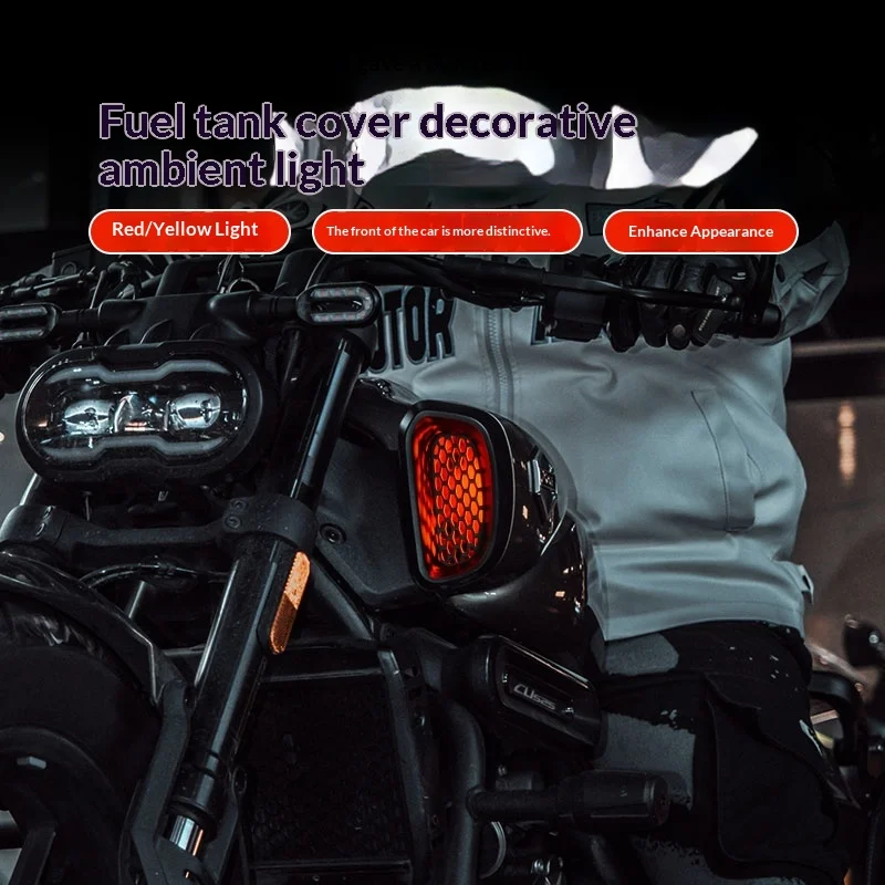 【Premium】For VOGE CU525 Modified Retro Fuel Tank Cover Ambient Lights – Left and Right LED Decorative Strips, Ready for Direct I
