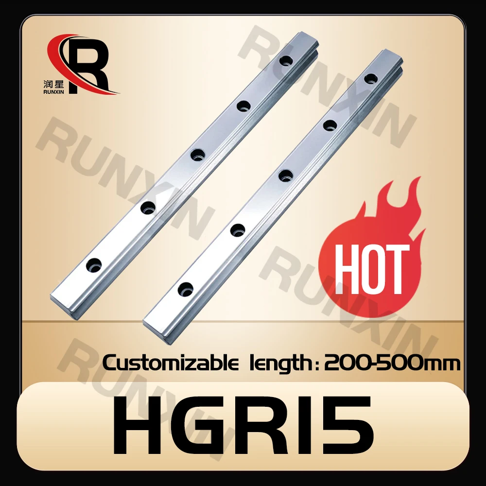 

RXTNC 2pcs linear rail HGR15 L200-500mm Square Linear Guide Rail for HIWIN Slide Block Carriages for CNC Router Engraving