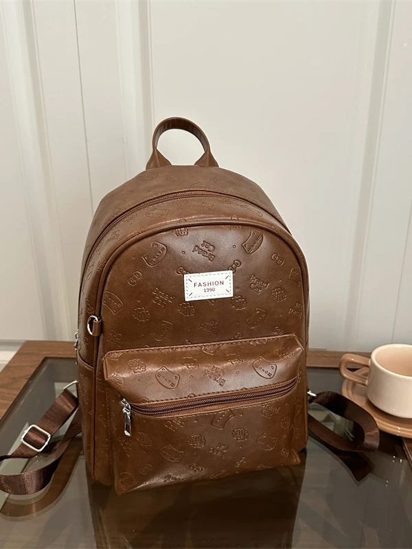 

Корейская ретро-сумка класса люкс большой вместимости, женская универсальная сумка через плечо для повседневного использования, студенческая сумка для книг с мультяшным принтом