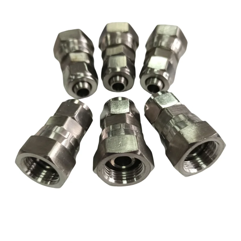 Custom stainless steel 304/316 straight turn hydraulic stainless steel connector