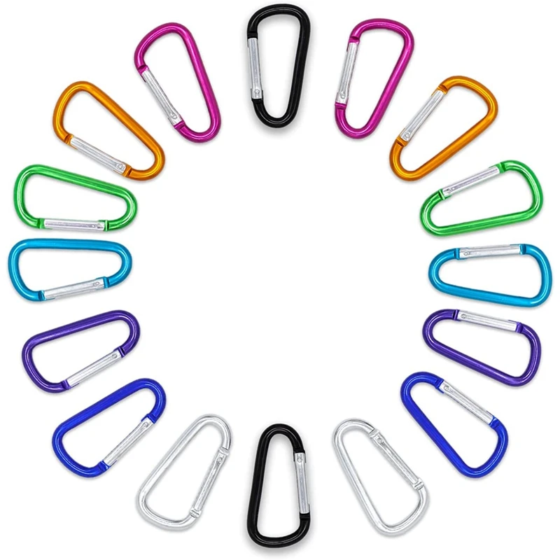 100 Pcs Carabiner Clip,Carabiner Clips Aluminum D Ring Shape Carabiner Clip For Keys Or Other Light Weight Items