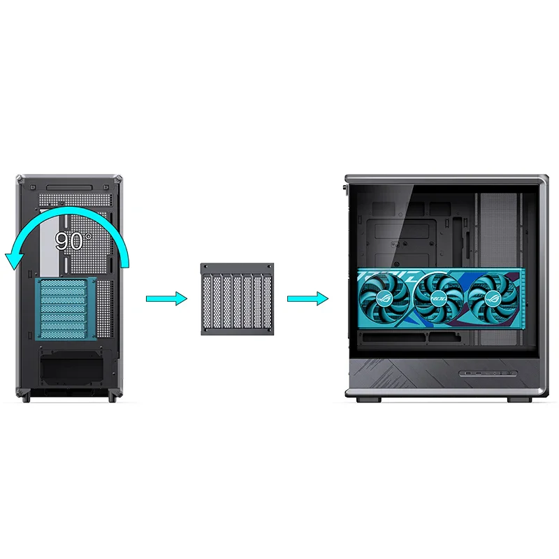 

JONSBO D401 Computer Case - ATX Sea-View Structure Case with Skeletal Frame 360 Water Cooling Back-Inserted Design for Gaming PC