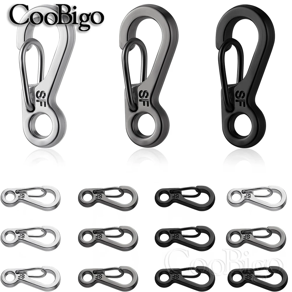 10pc Mini Carabiner Clip Metal Spring Snap Hooks Paracord Lanyard Hanging Clips for Keychain Backpack Bottle Outdoor Accessories