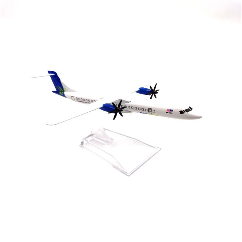 16CM 1:400 Model Diecast Alloy Airplane Air ATR-72 Malaysia Firefly Propeller Airline Display Toys Model With Stand Display Fans