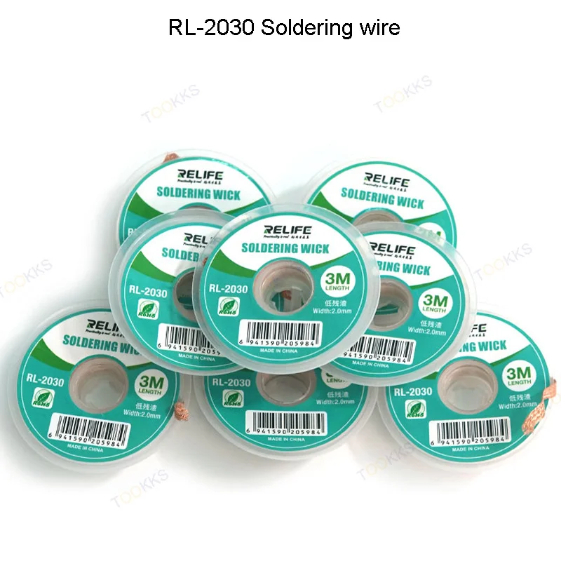 

10PCS RELIFE RL-2030 Soldering Wire Wick Tin Removal Suction Soldering Tape Phone PCB BGA Circuit Board Welding Repair Tools