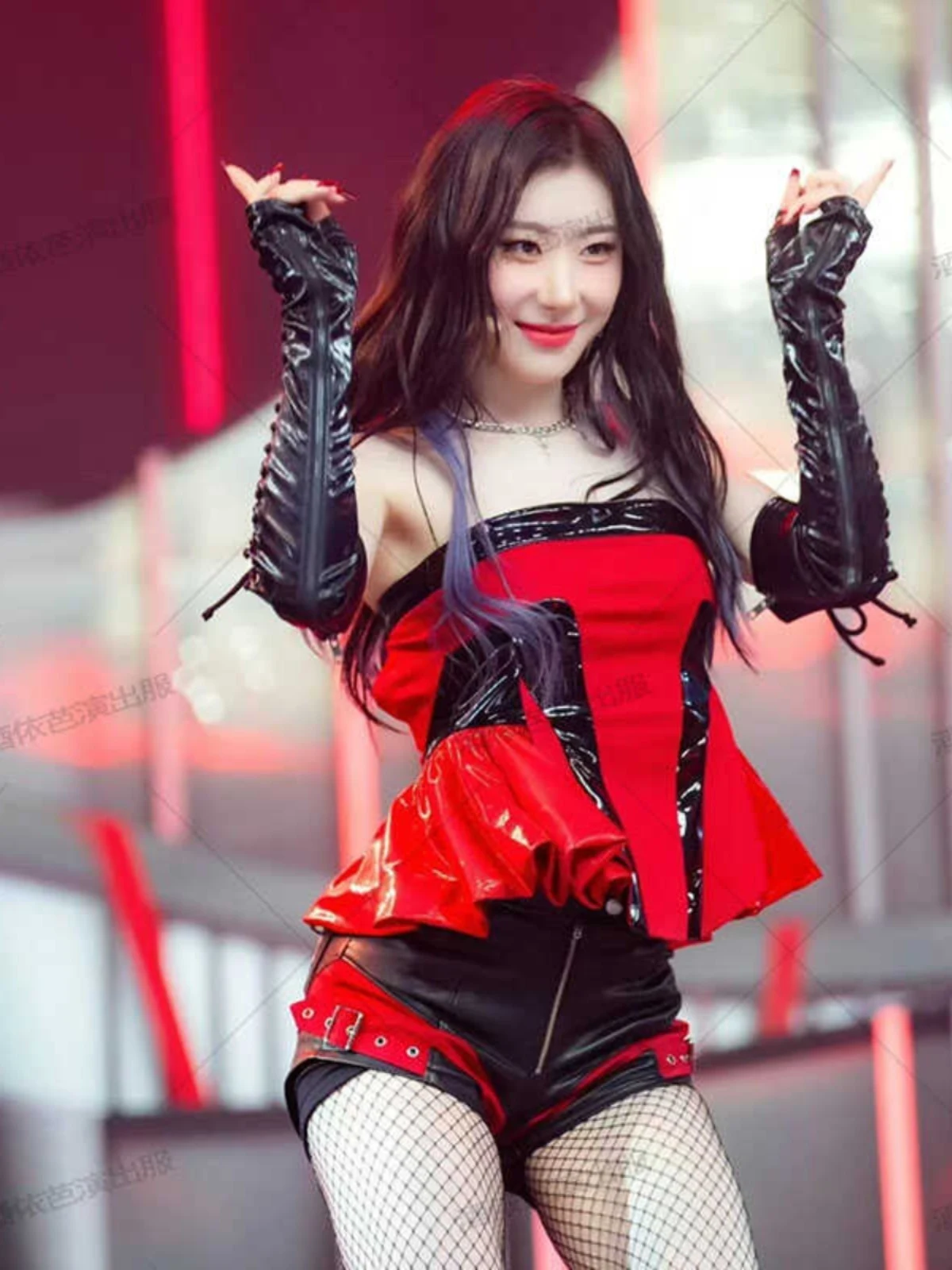 Kostum dansa Jazz Grup wanita merah baru 2024 pakaian menyanyi panggung grup gadis Korea pakaian penampilan Hip-Hop K-POP VBH640