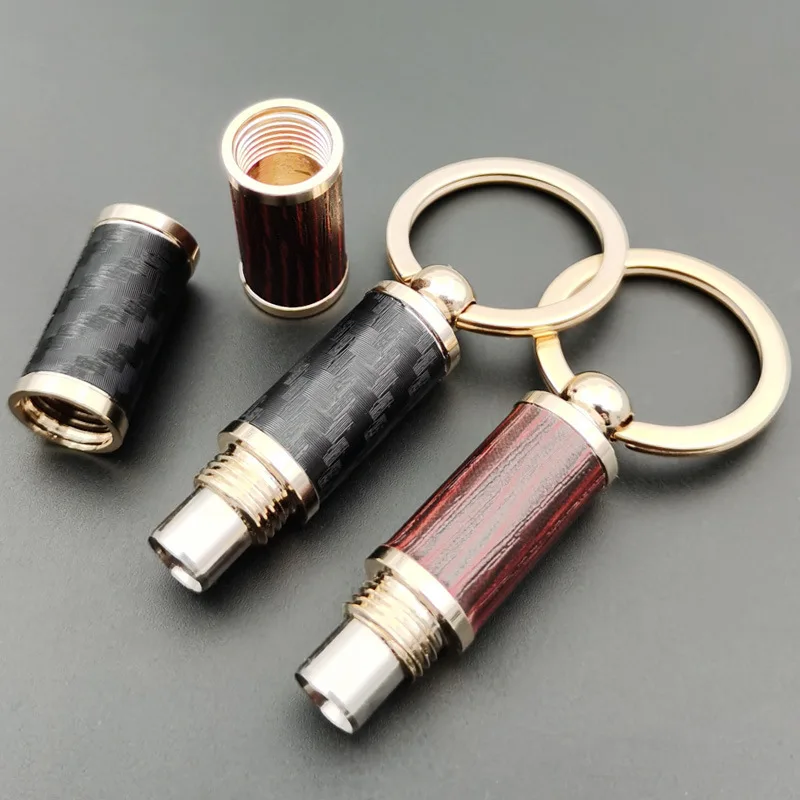 Stainless Steel Cigar Punch & Cutter – Alloy Drill Opener with Keychain Pendant | Portable Pocket Smoke Accessories