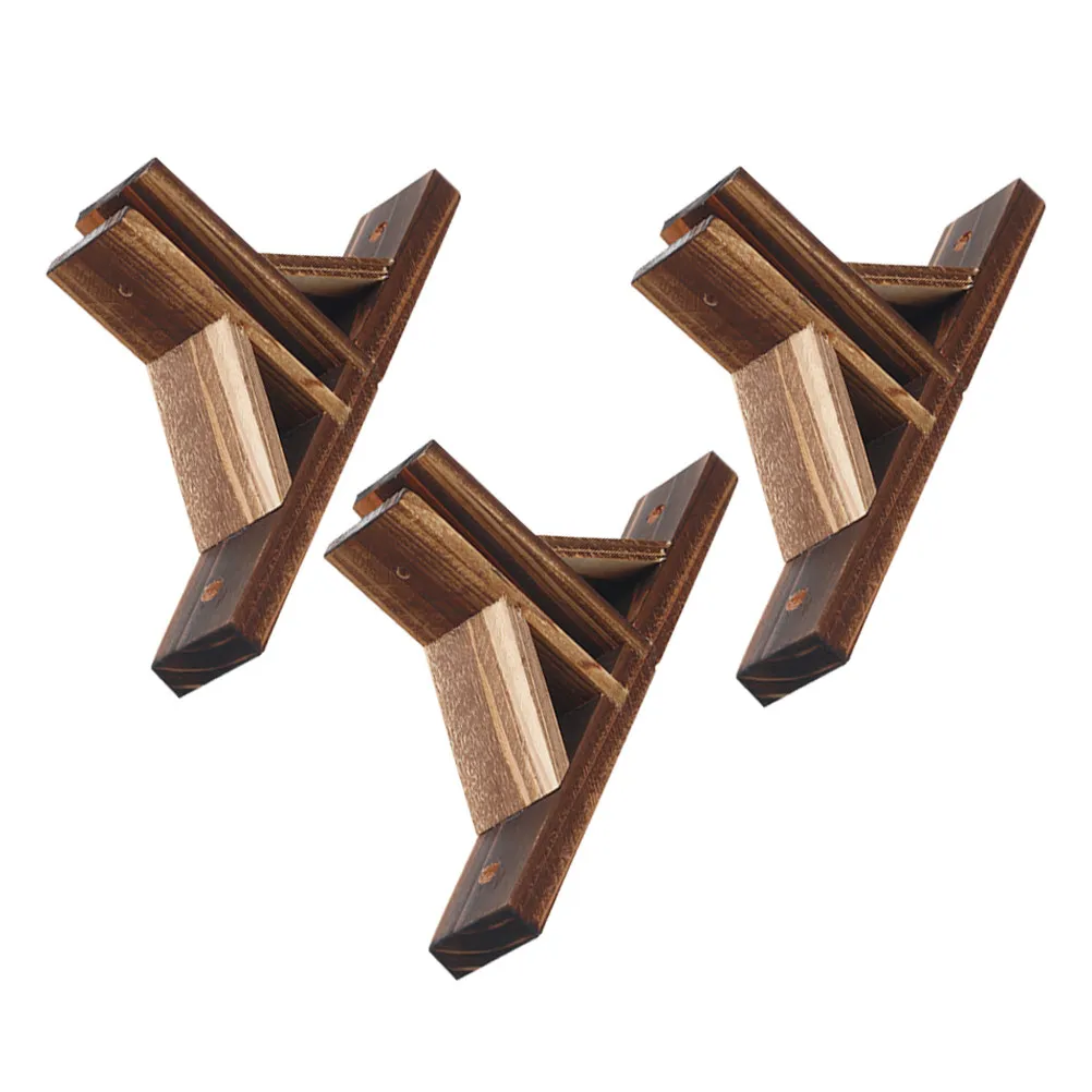 3Pcs Wood Garden Fence Base Durable Support Holders for Small Fence Outdoor Indoor Anti-Tipping Fixing Stands Border Edging