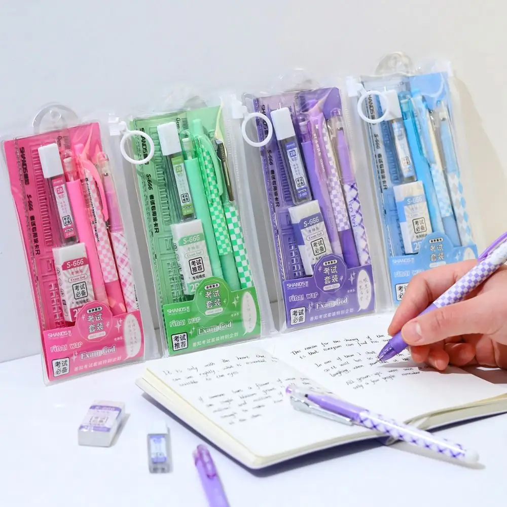 Drawing Ruler Exam Stationery Set Pencil Refill Eraser Student Exam Kit Black Ink Gel Pen Student Stationery Set School