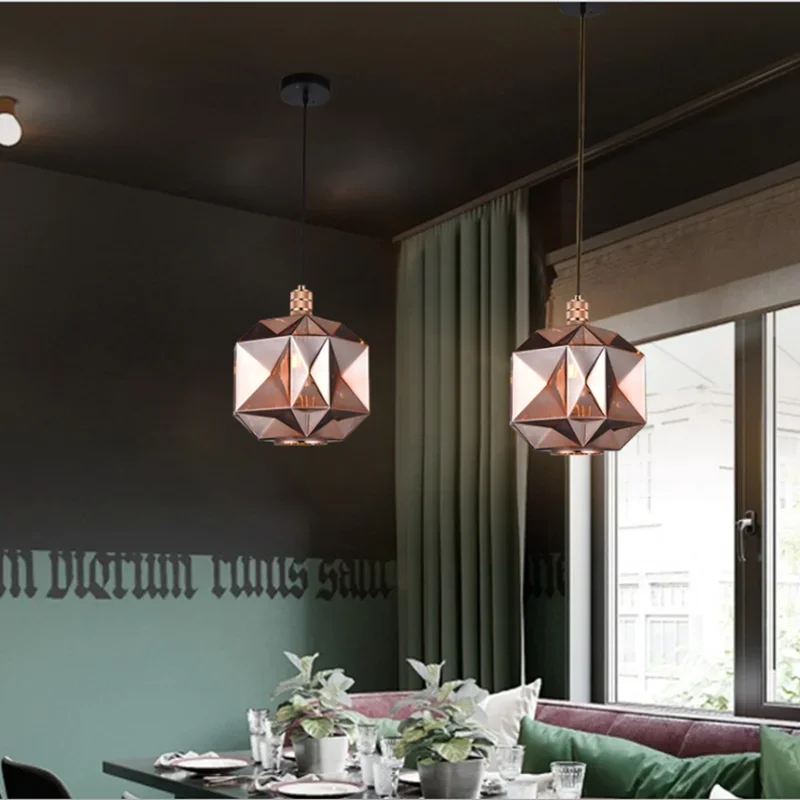 

Modern Led Pendant Lights Crystal Glass Lamp Suspension Bedroom Kitchen Bar Copper Body Indoor Lighting Creative Art