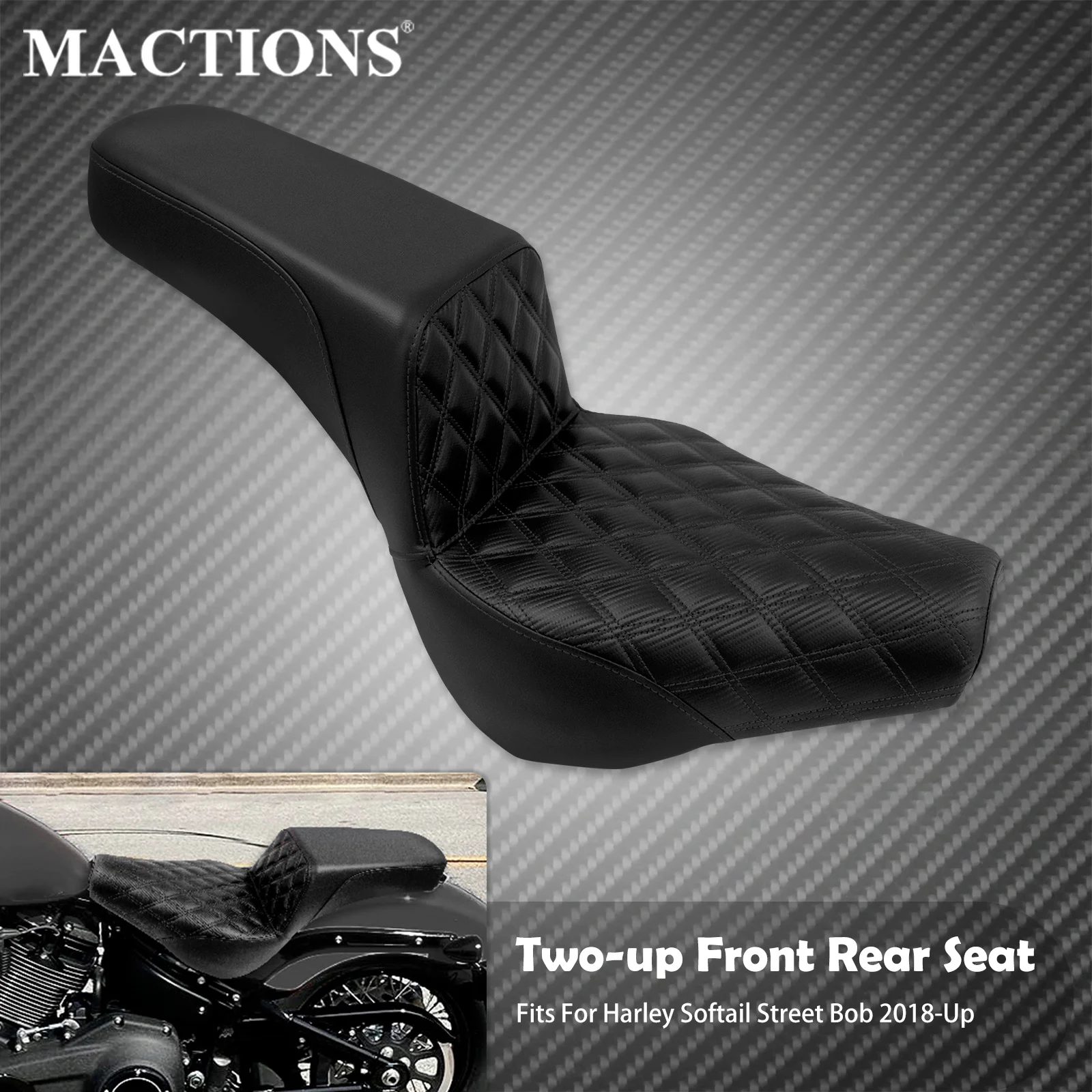 Motorcycle Two-Up Driver Passenger Seat For Harley Softail Street Bob FXBB 2018-2025 FXST Heritage Slim FLHC FL Front Rear Seat