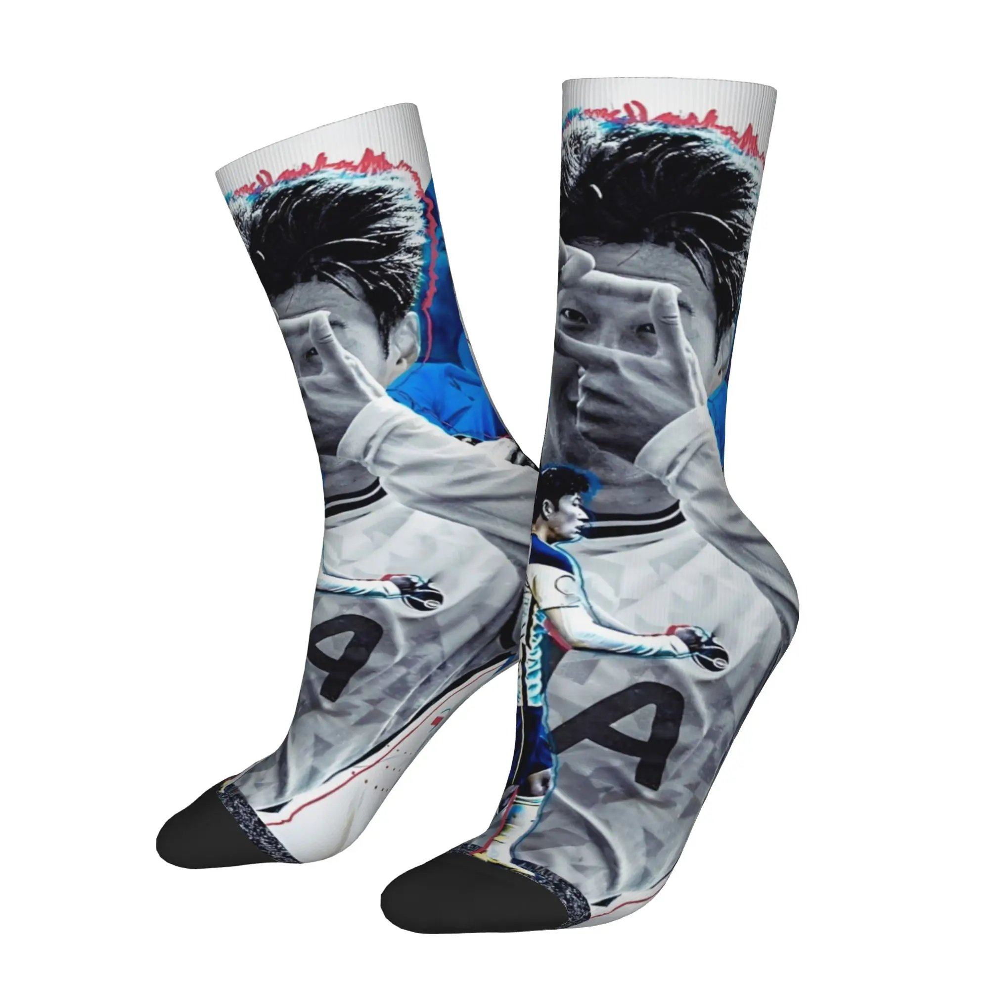 Son Heung-Min Soccer Football Socks Men Women Polyester Funny Happy Number 7 Socks Spring Summer Autumn Winter Middle Tube Socks