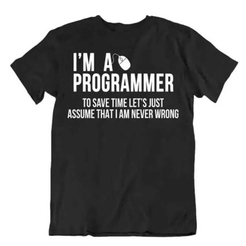 Camiseta Clássica I Am A Programador, Camiseta Fresca de Tricô com Estampa de Quadrinhos