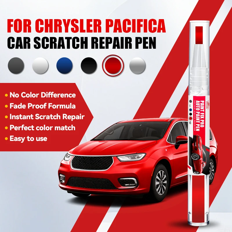 Bolígrafo de Reparación de Pintura para Autos, para Chrysler Pacifica/Pacifica Plug-IN Hybrid 2004-2026, Accesorios para Reparación de Arañazos en la Pintura, Blanco GW7, Negro