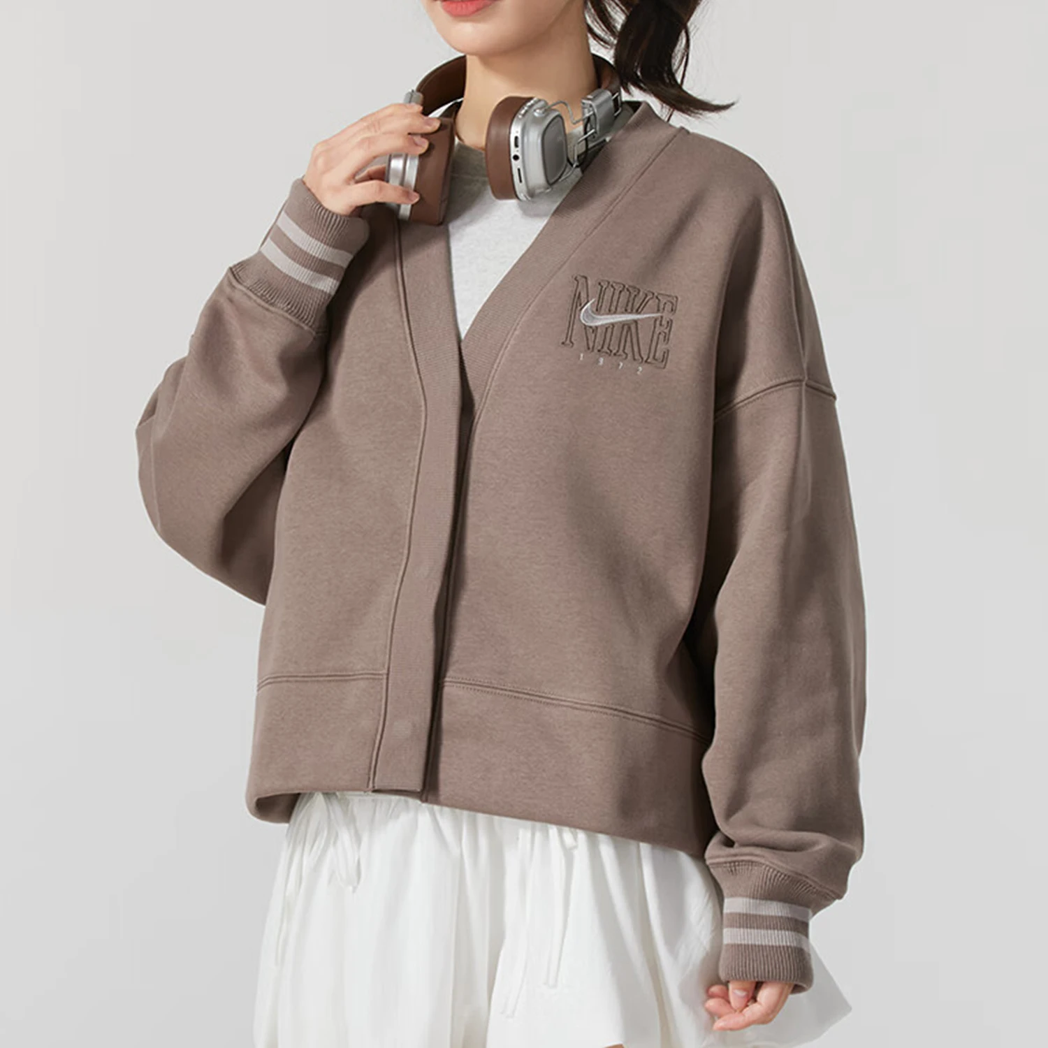 Nike Official Genuine 2024 New Women's Cardigan Knit Fleece Jacket HJ0947-233