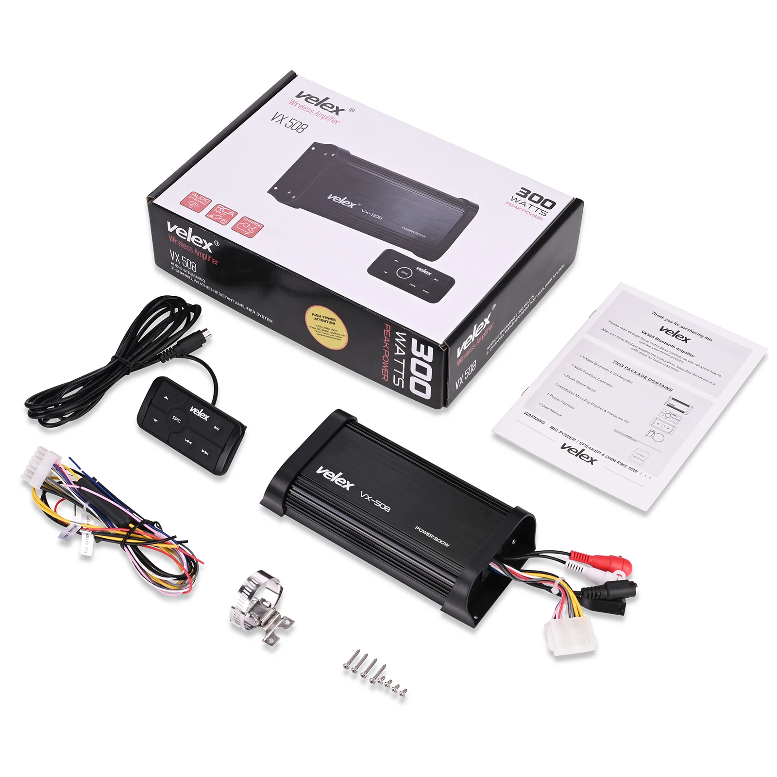 Marine Bluetooth Class D Amplifier 150×2 Channel Peak @40hm