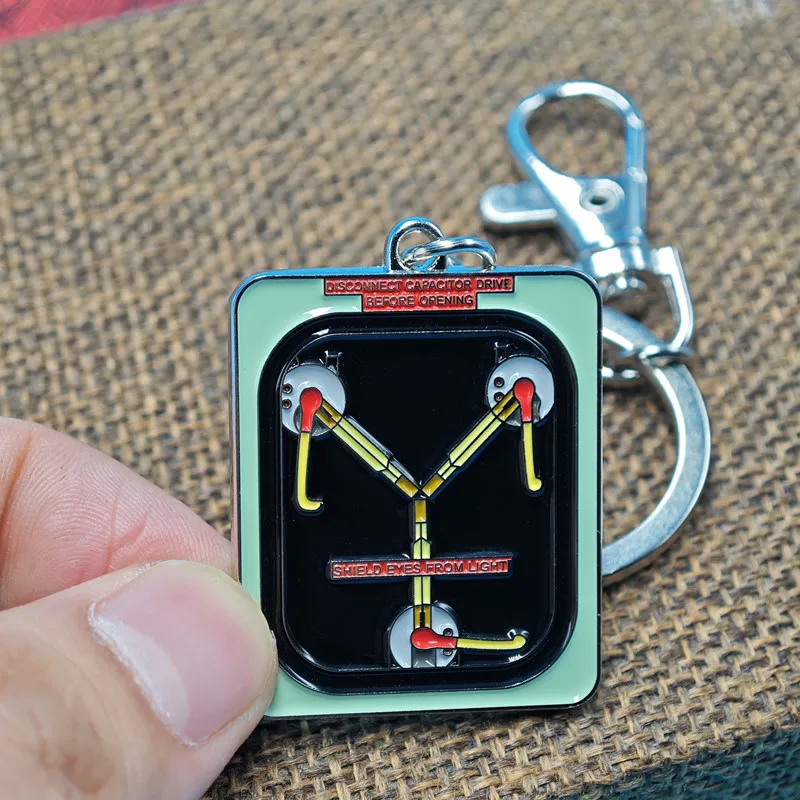Classic science fiction movies Back To The Future Delorean Flux Capacitor Keychain Sci-fi Movie Fans Cool accessory