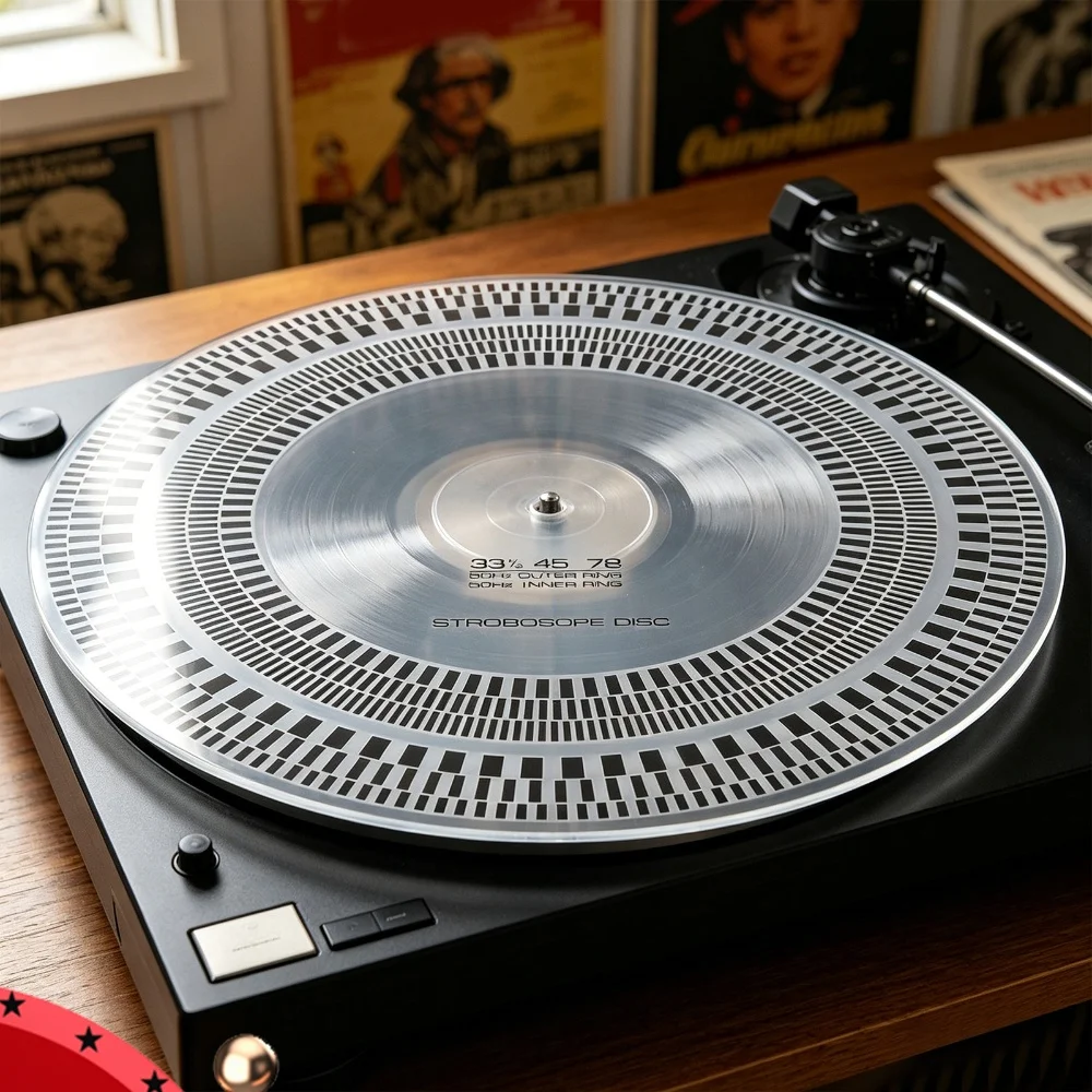 Professional LP Vinyl Record Pickup Calibration Plate Turntable Strobe Disc Speed Detection Gauge Adjust Tool For Record Player