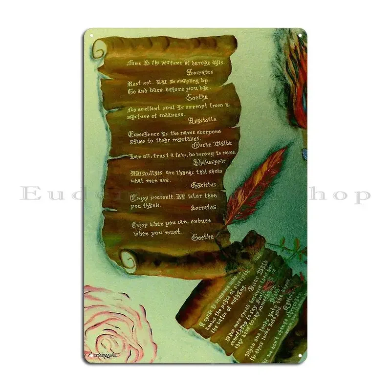 Words Of Wisdom Metal Sign Personalized Designing Living Room Wall Decor Living Room Tin Sign Poster