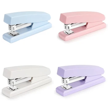 デスク用ポータブルオフィスホッチキス、耐久性のあるホッチキス、事務用品、ピンク、1個