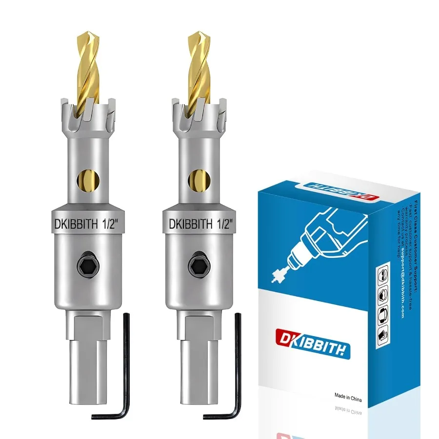 TCT هول المنشار مجموعة 2 حزمة من 1 2 12 مللي متر الثقيلة كربيد التنغستن يميل ثقب القواطع للفولاذ المقاوم للصدأ معتدل الصلب النحاس الحديد B #1