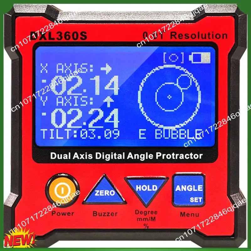 

A48I Inclinometer Dual Axis Level Measure Box With5 Side Magnetic Base Dual-Axis Digital Display Level Gauge Elevation Meter