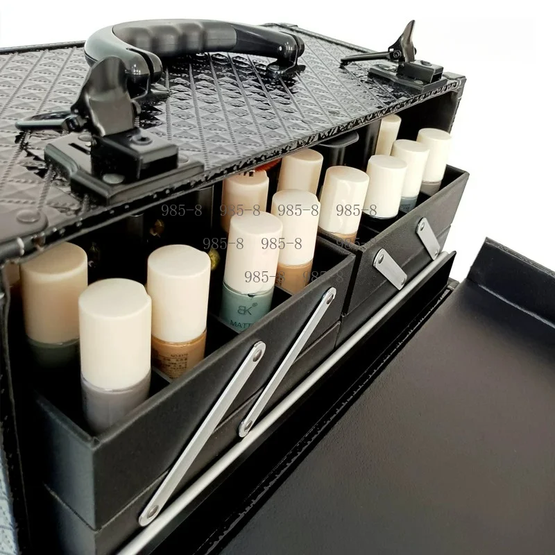 Lockable Large Multi-layer Tool Storage Case For Makeup Artists Nail Embroidery Cosmetic Tie Rod Organizer Box