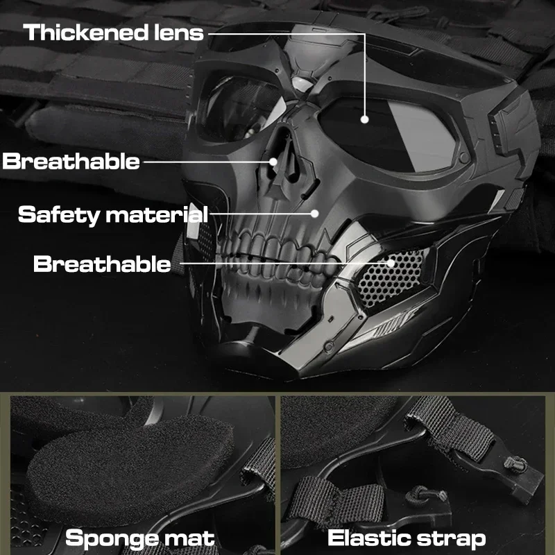 Christmas Gift 2022 Tactical Skull Mask CS Shooting Paintball Mask Tactical Game Helmet Cosplay Party Tactical Motorcycle Men